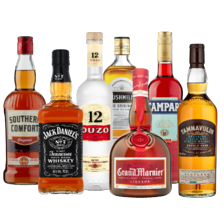 Southern Comfort, Tamnavulin, Campari, Bushmills, Grand Marnier, Ouzo 12, Zoladkowa of Jack Daniels